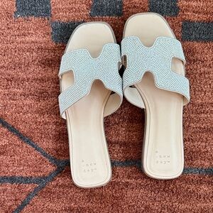 A New Day Women's White Beaded Sandals